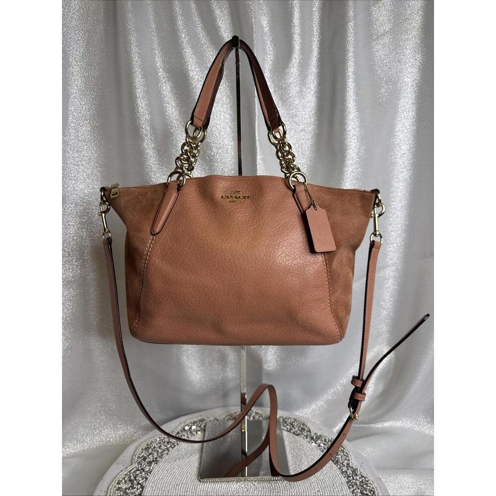 Coach Leather Coral Kelsey Satchel Handbag Crossbody Purse